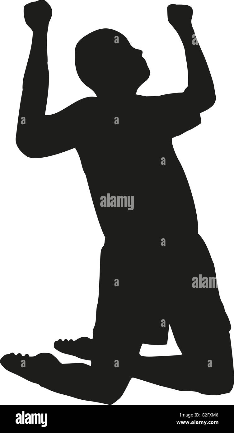 Soccer winner silhouette Stock Photo