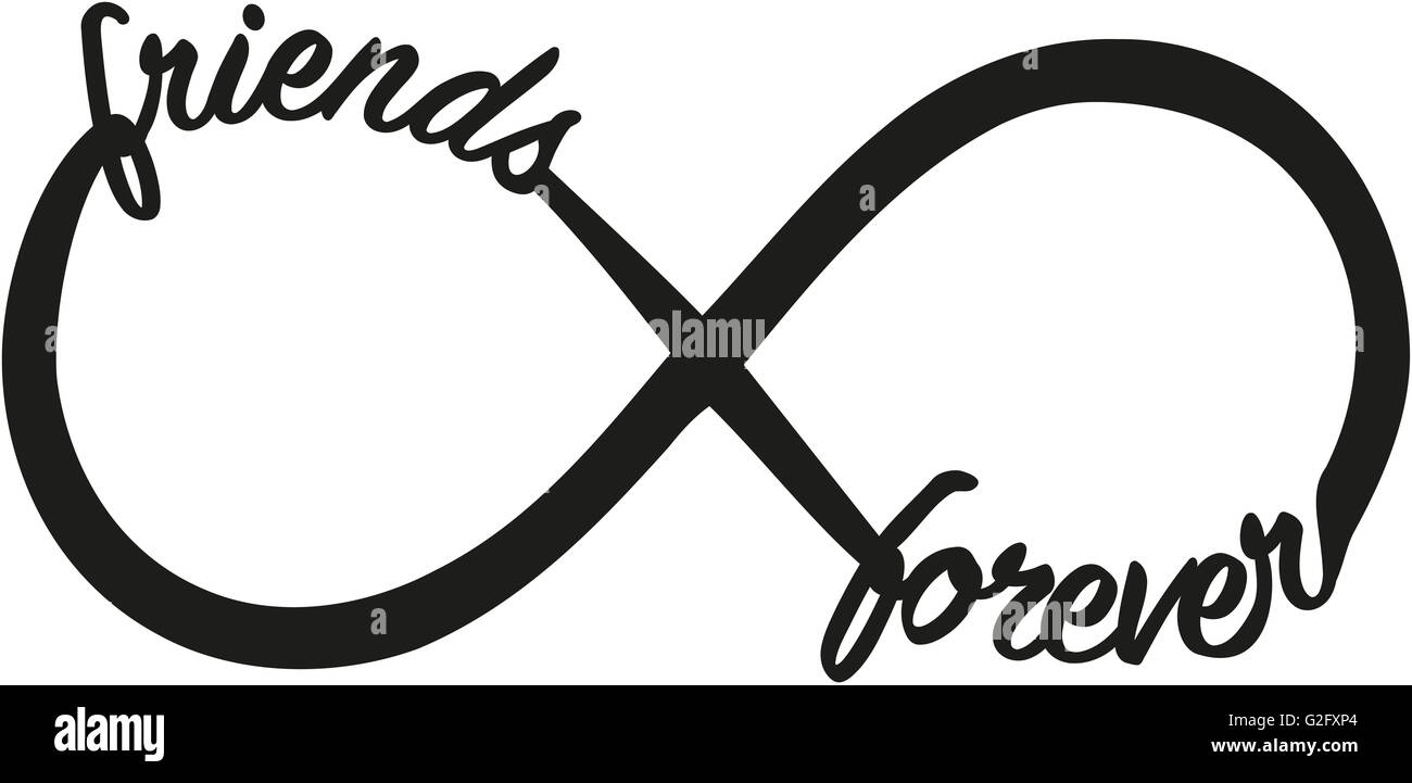 Infinity sign with friends forever Stock Photo