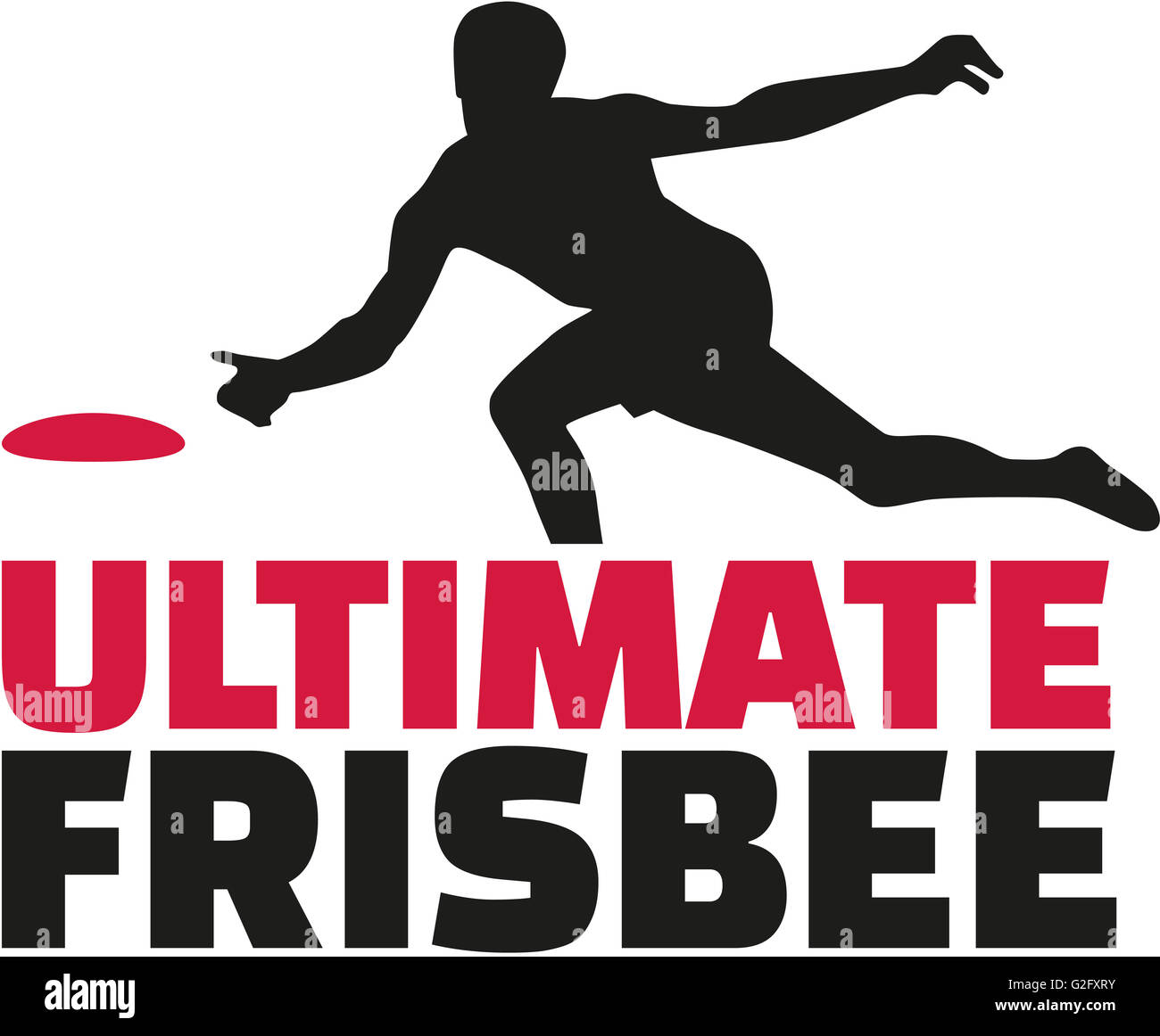 Ultimate frisbee word with player Stock Photo - Alamy