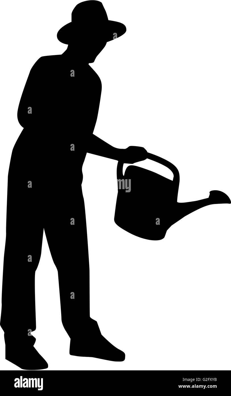 Gardening Gardener Silhouette Stock Photo - Alamy