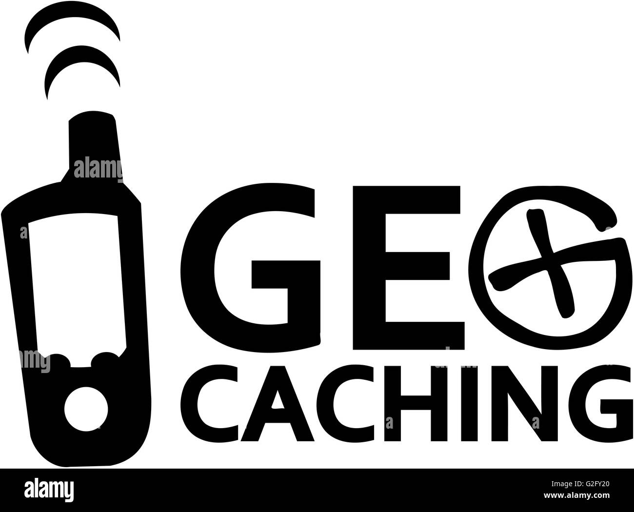 Geocaching with gps device Stock Photo Alamy
