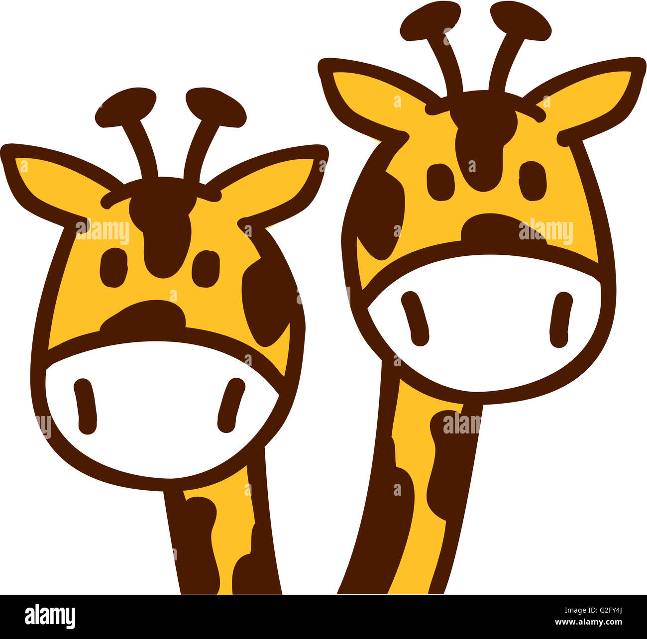 Cartoon Giraffe heads Stock Photo - Alamy
