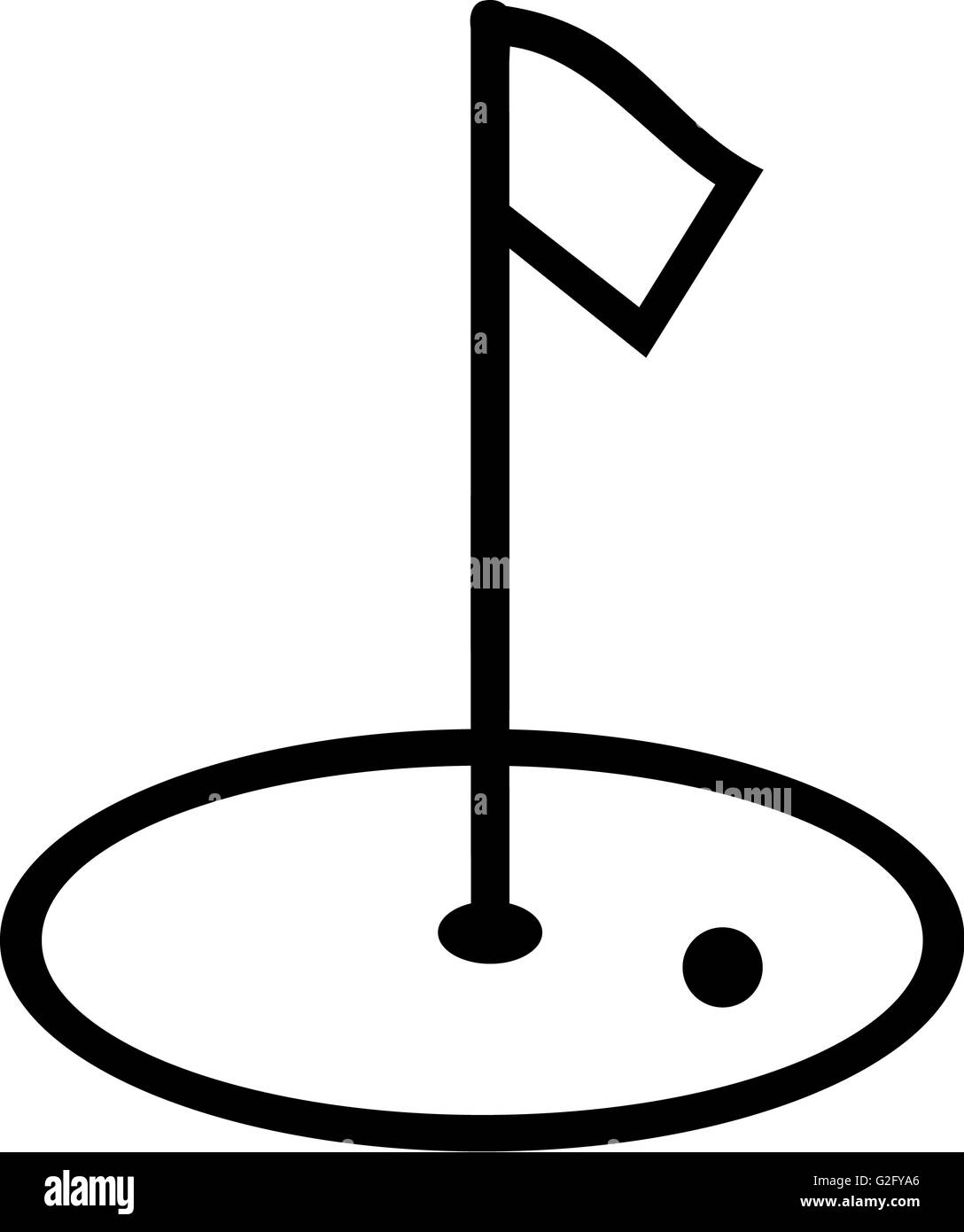 Golf Flag with Whole Stock Photo Alamy