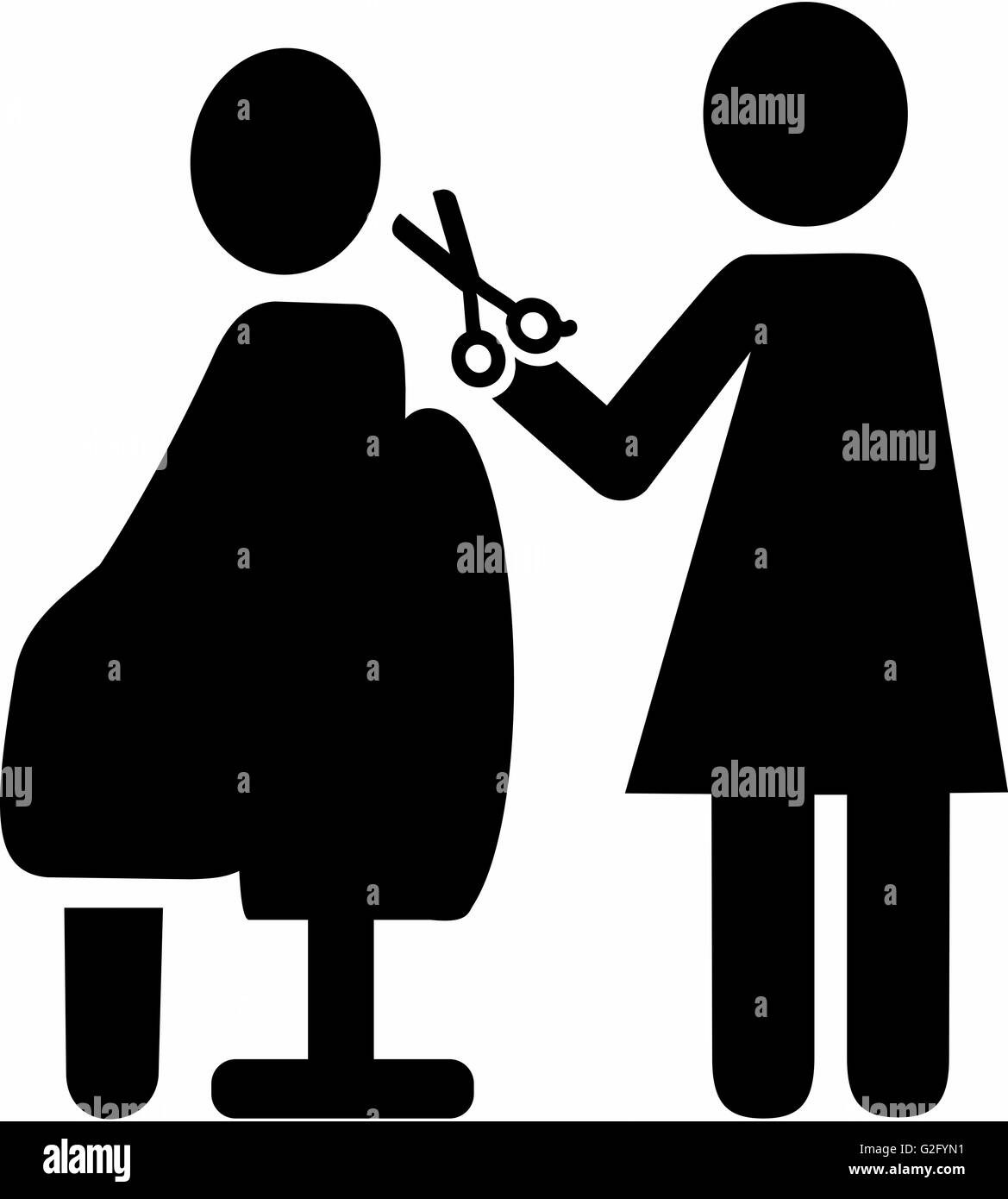 Hairdresser Pictogram Stock Photo