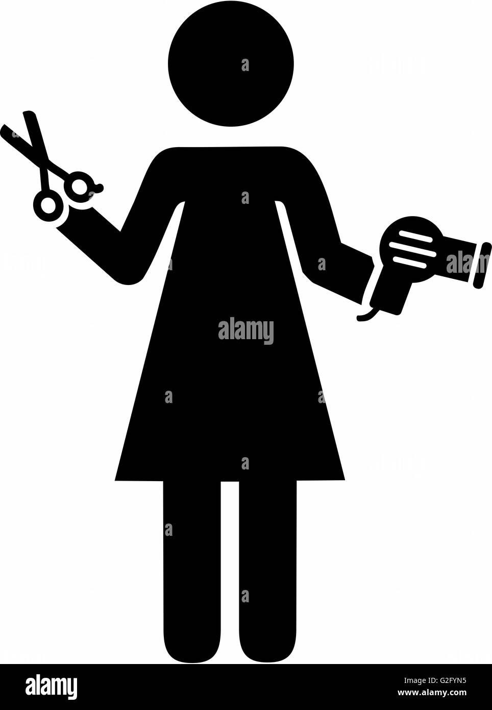 Hairdresser Pictogram Stock Photo