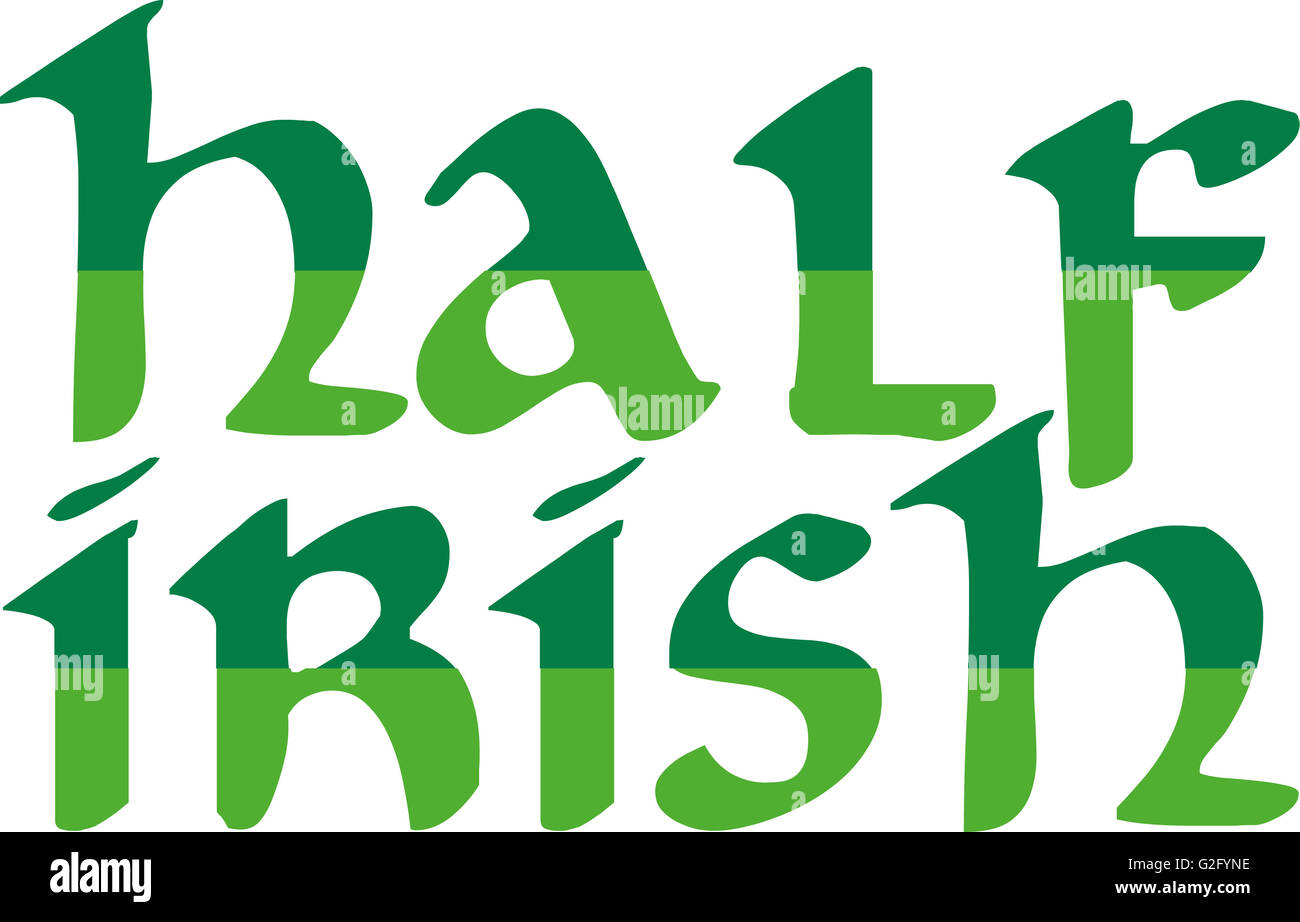 Half irish word in two green colors Stock Photo Alamy