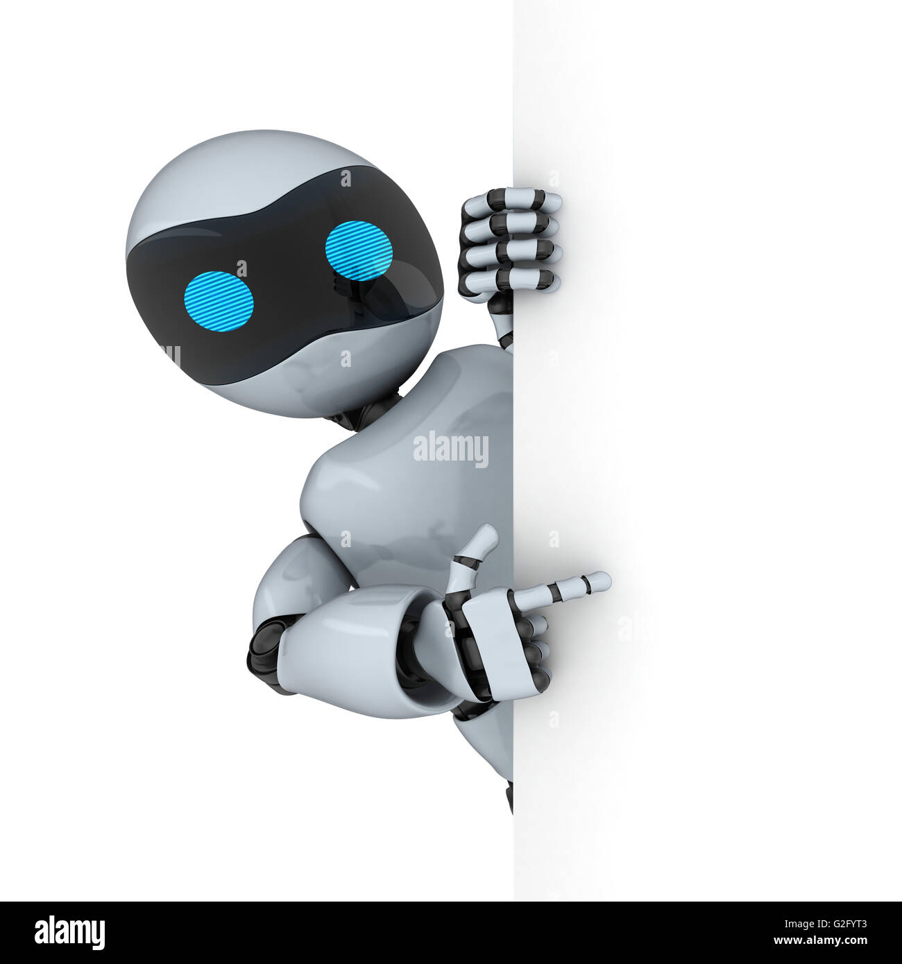 Robot and empty blank (done in 3d Stock Photo Alamy