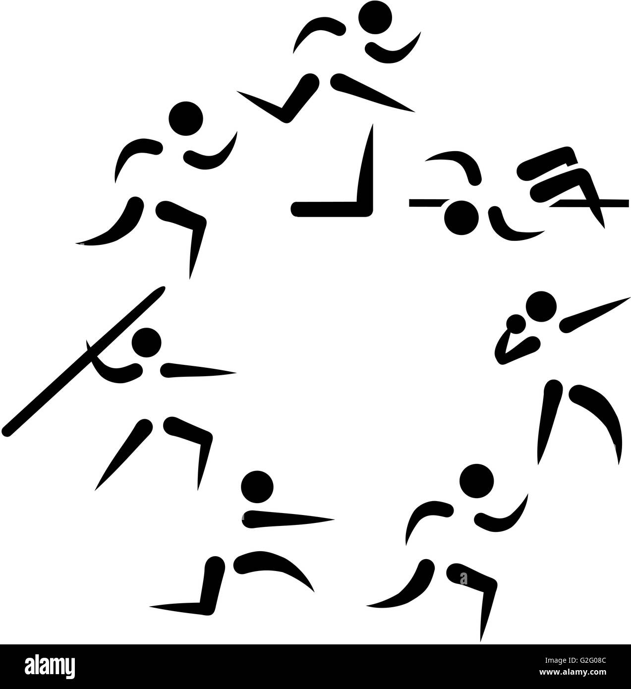 Heptathlete icons in a circle Stock Photo Alamy