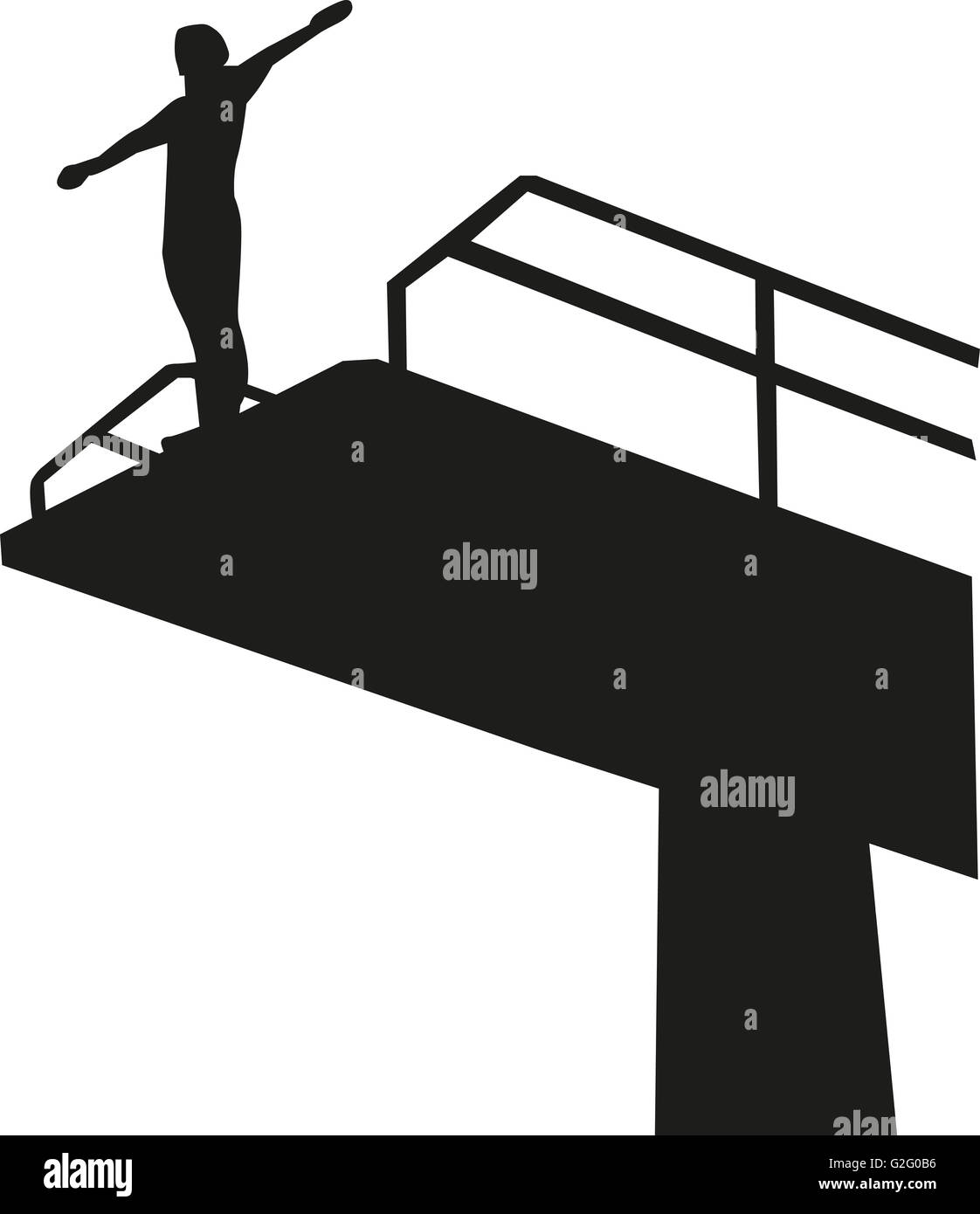 Man stands on a 27 metre high diving platform Stock Photo Alamy