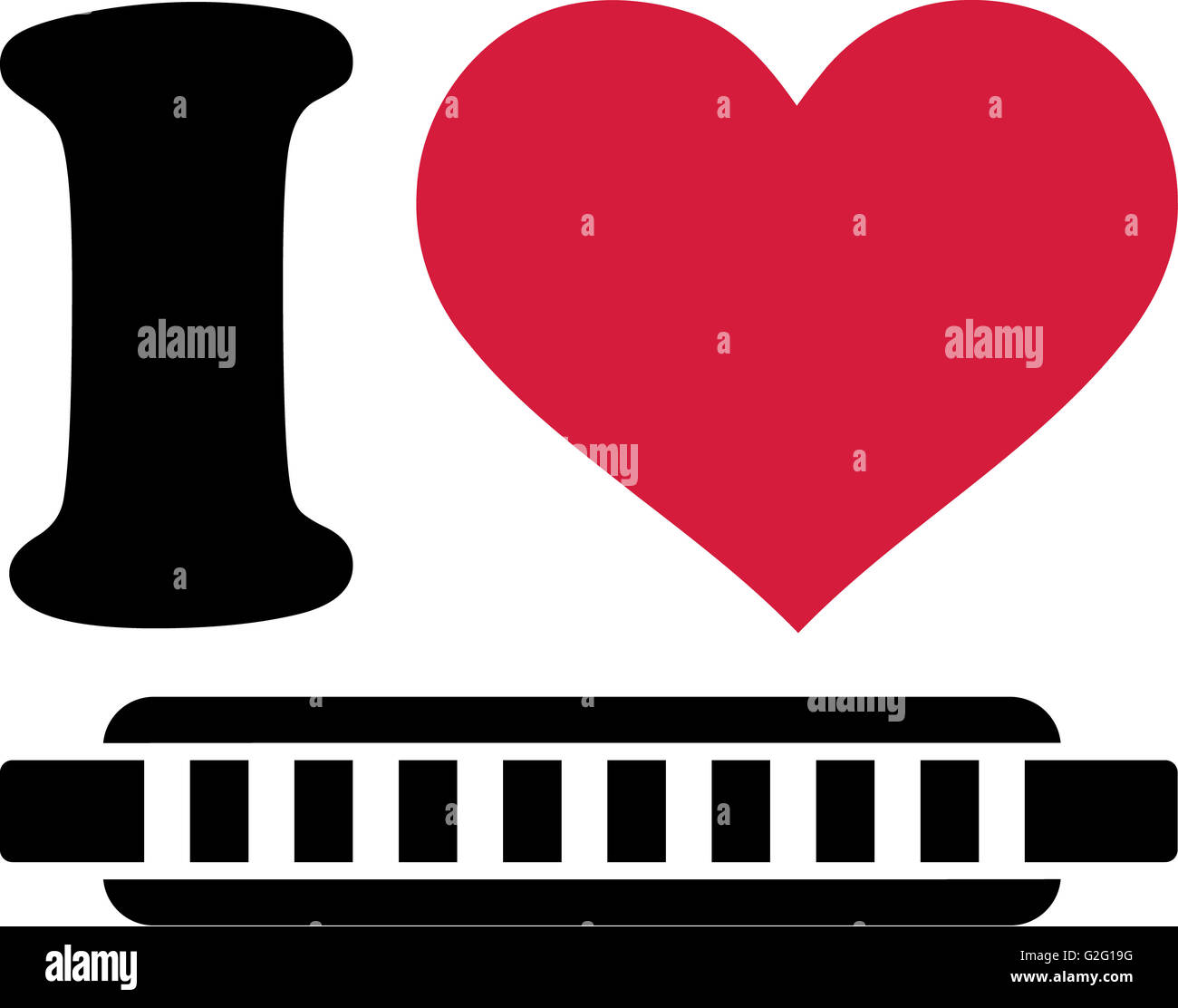 I love harmonica symbol Stock Photo Alamy
