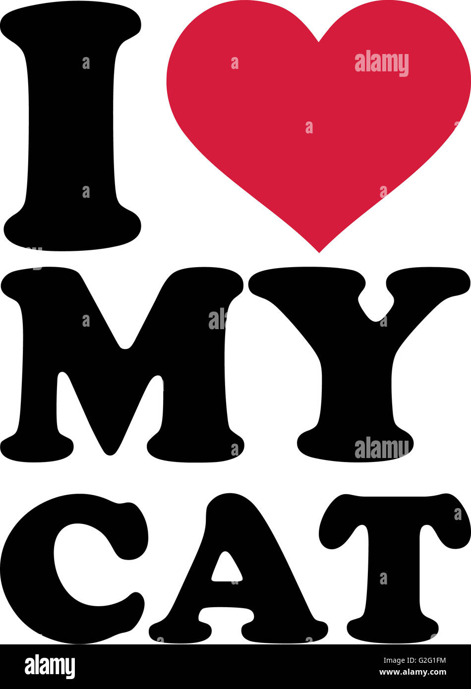 I love my cat icon isolated on white background Vector Image