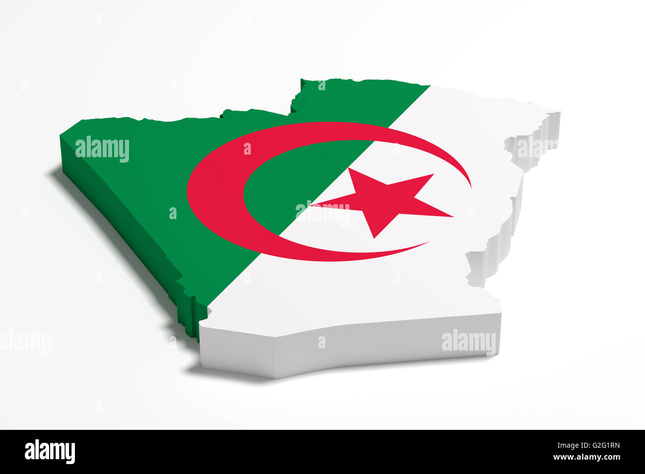 3d rendering of Algeria map and flag Stock Photo - Alamy