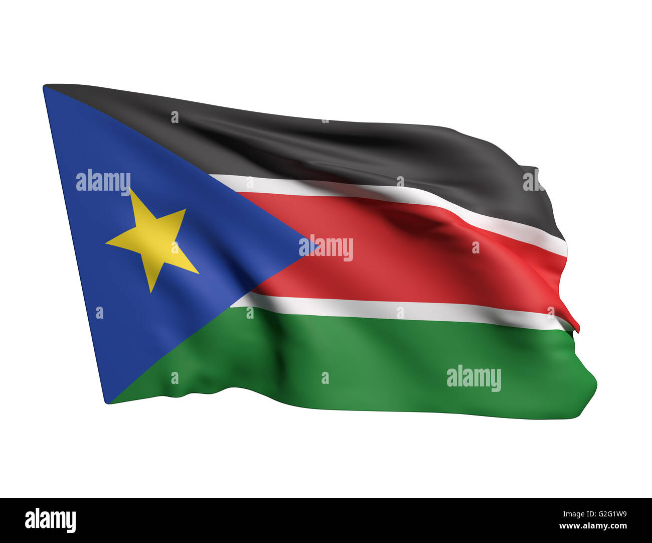 Waving sudanese flag Cut Out Stock Images & Pictures - Alamy