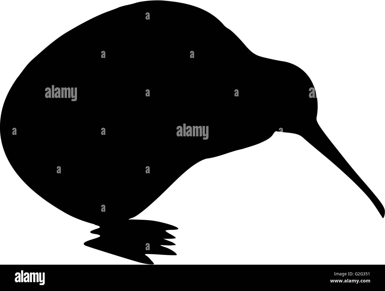 Kiwi bird silhouette Stock Photo - Alamy