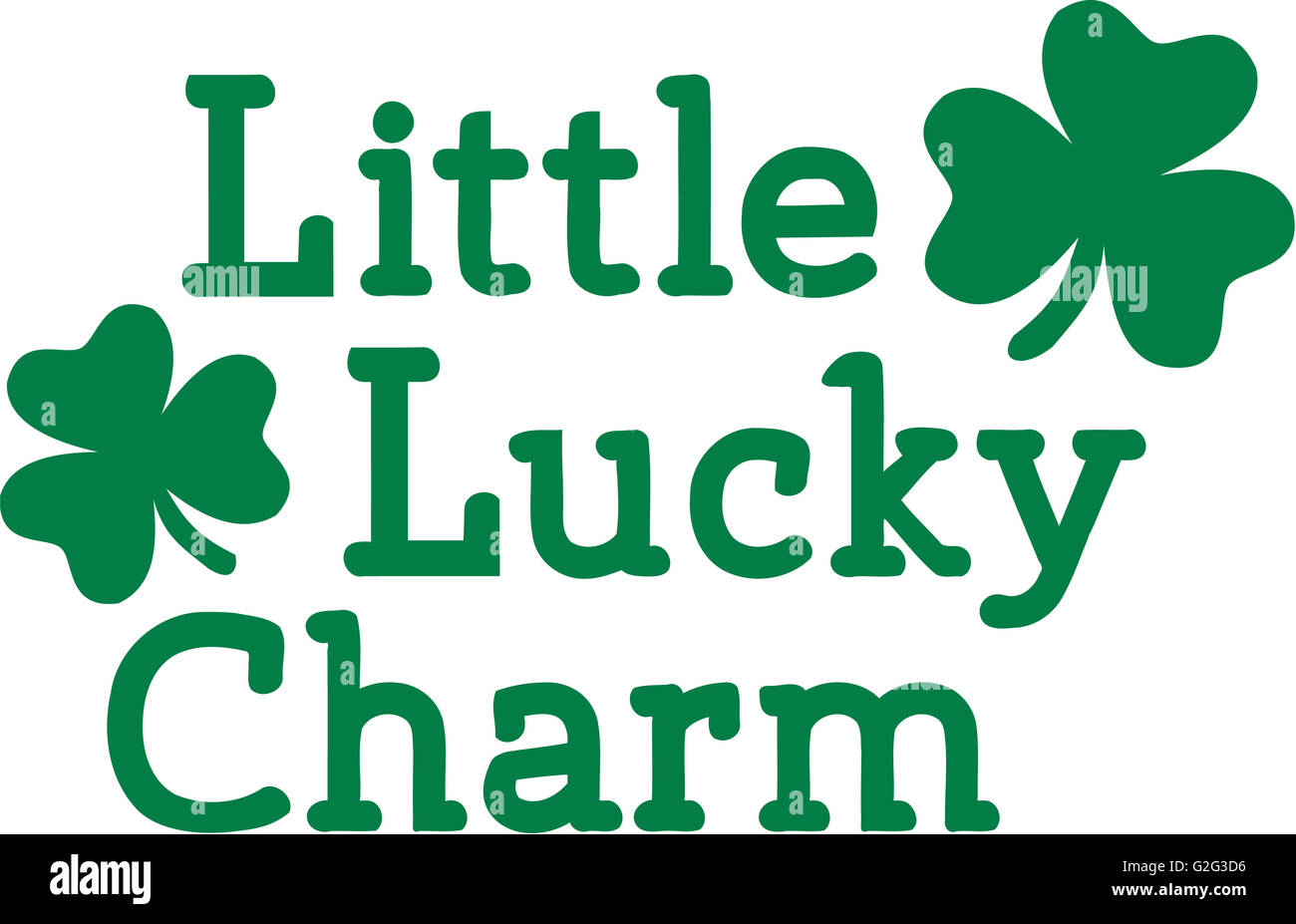 Cute irish text - Little lucky charm Stock Photo
