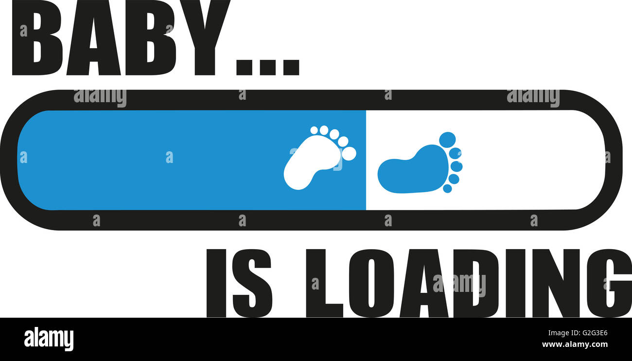 Baby Is Loading With Download Bar Stock Photo Alamy