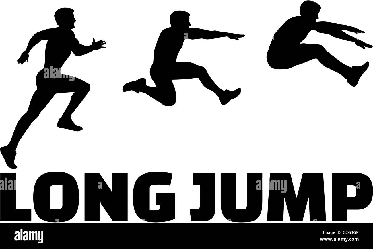 Long Jump sequence with word Stock Photo Alamy