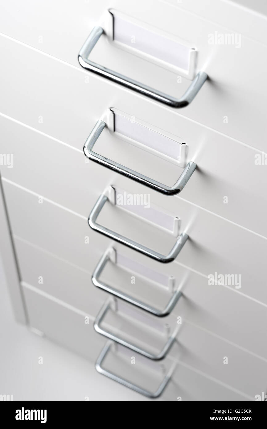 White Cabinet with drawers Stock Photo