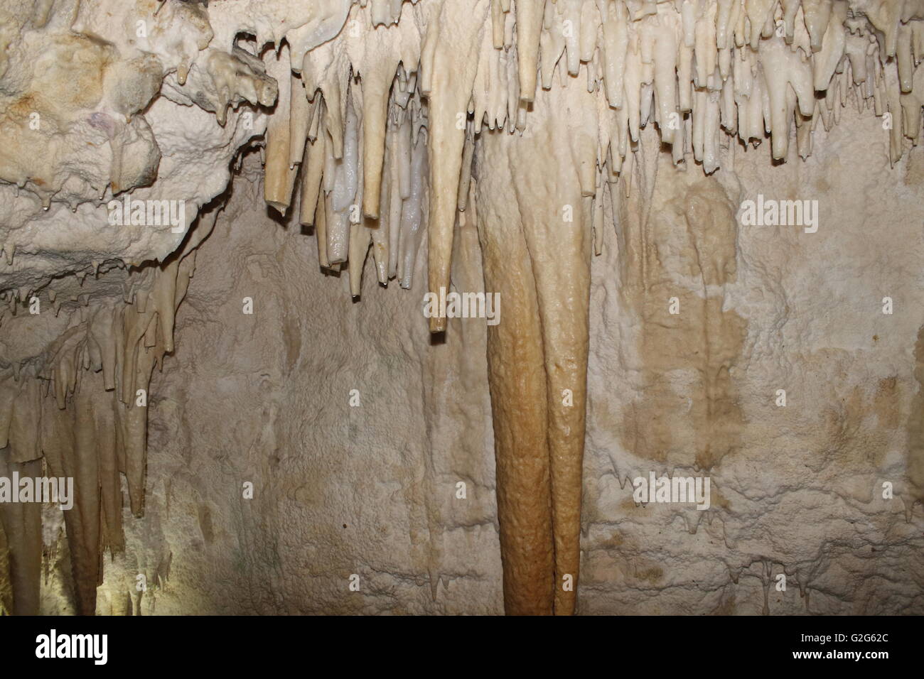 Stalactites with tips broken off Stock Photo
