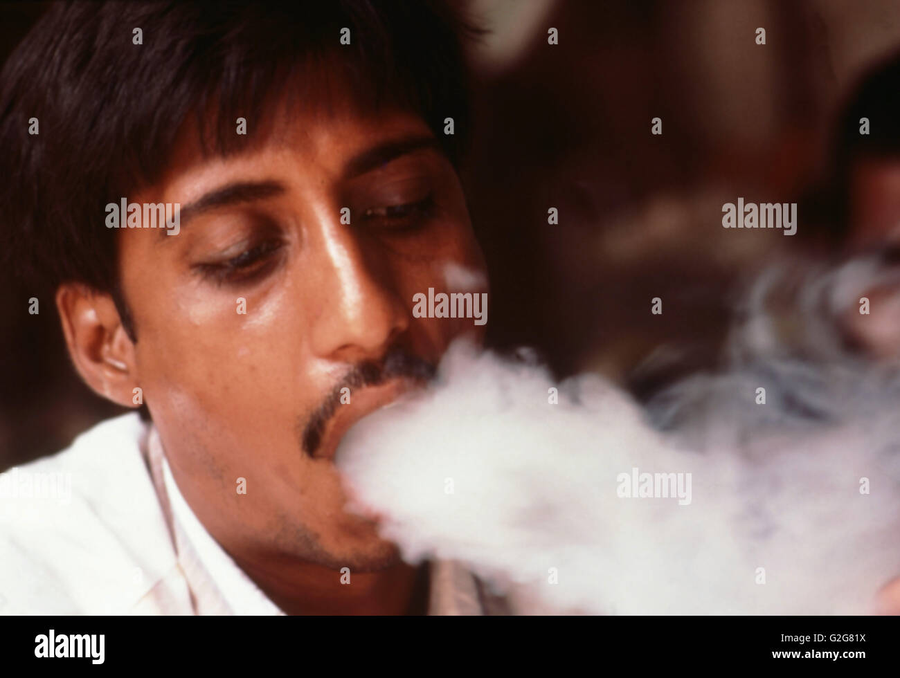Hashish smoker in India. Stock Photo