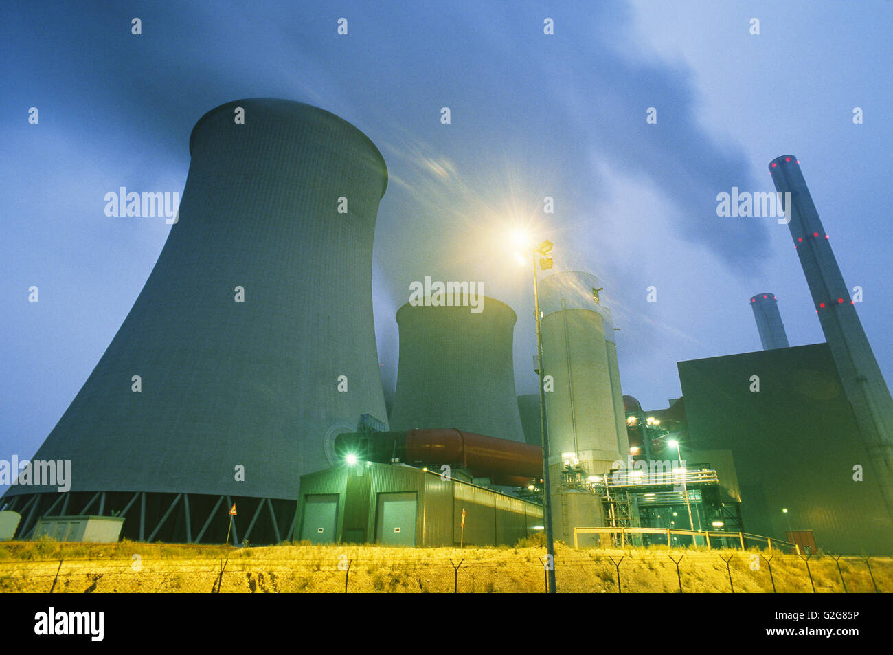 Coal fired power plant used to generate electric energy. Germany Stock