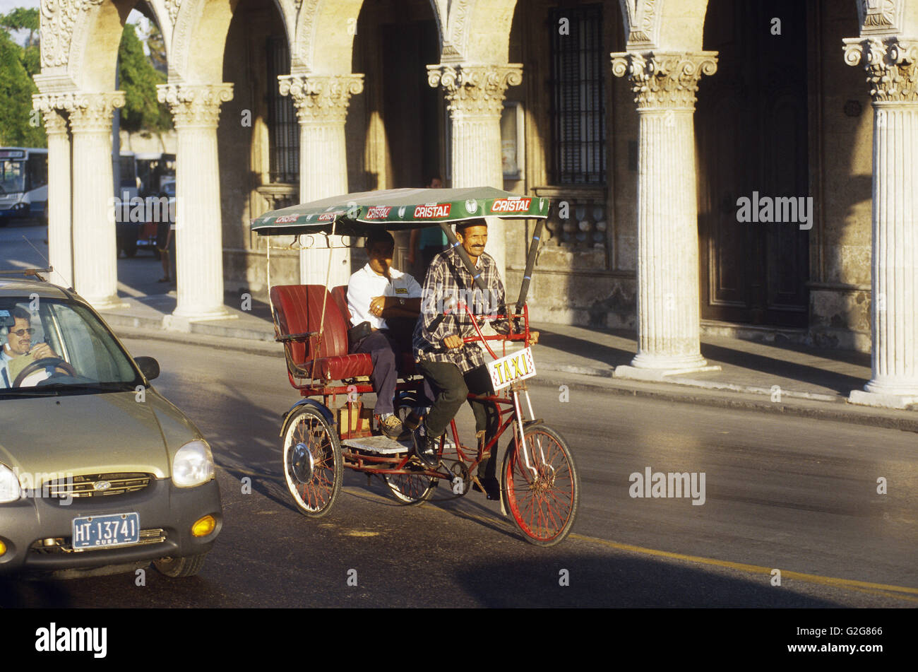 Rickshaw; Havana, Cuba. Stock Photo