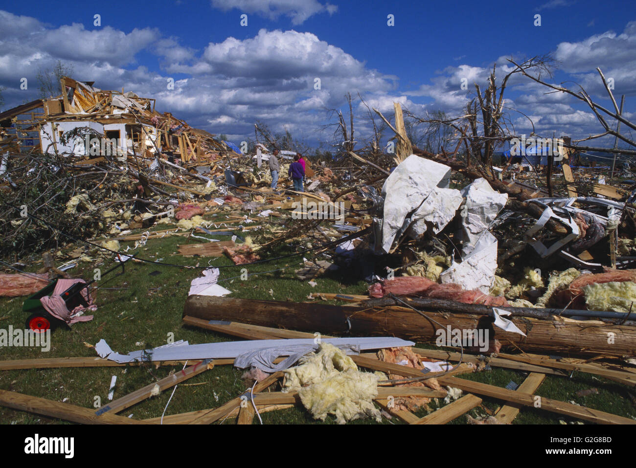 A tornado destroyed house in Stillwater, New York; 1998 Stock Photo