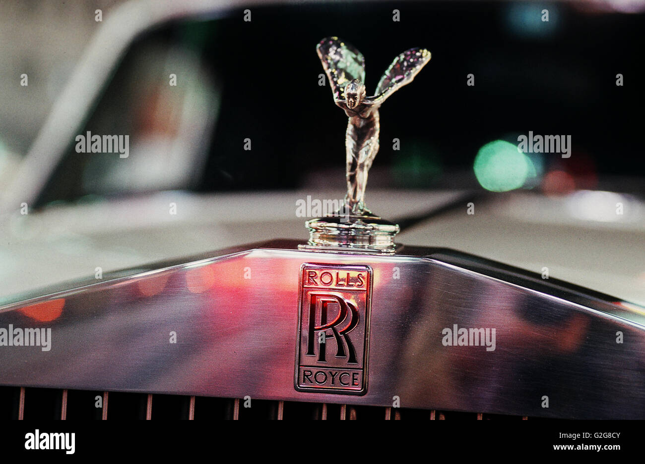 China - Hong Kong. Rolls Royce with hood ornament known as ' The Flying Lady' Stock Photo