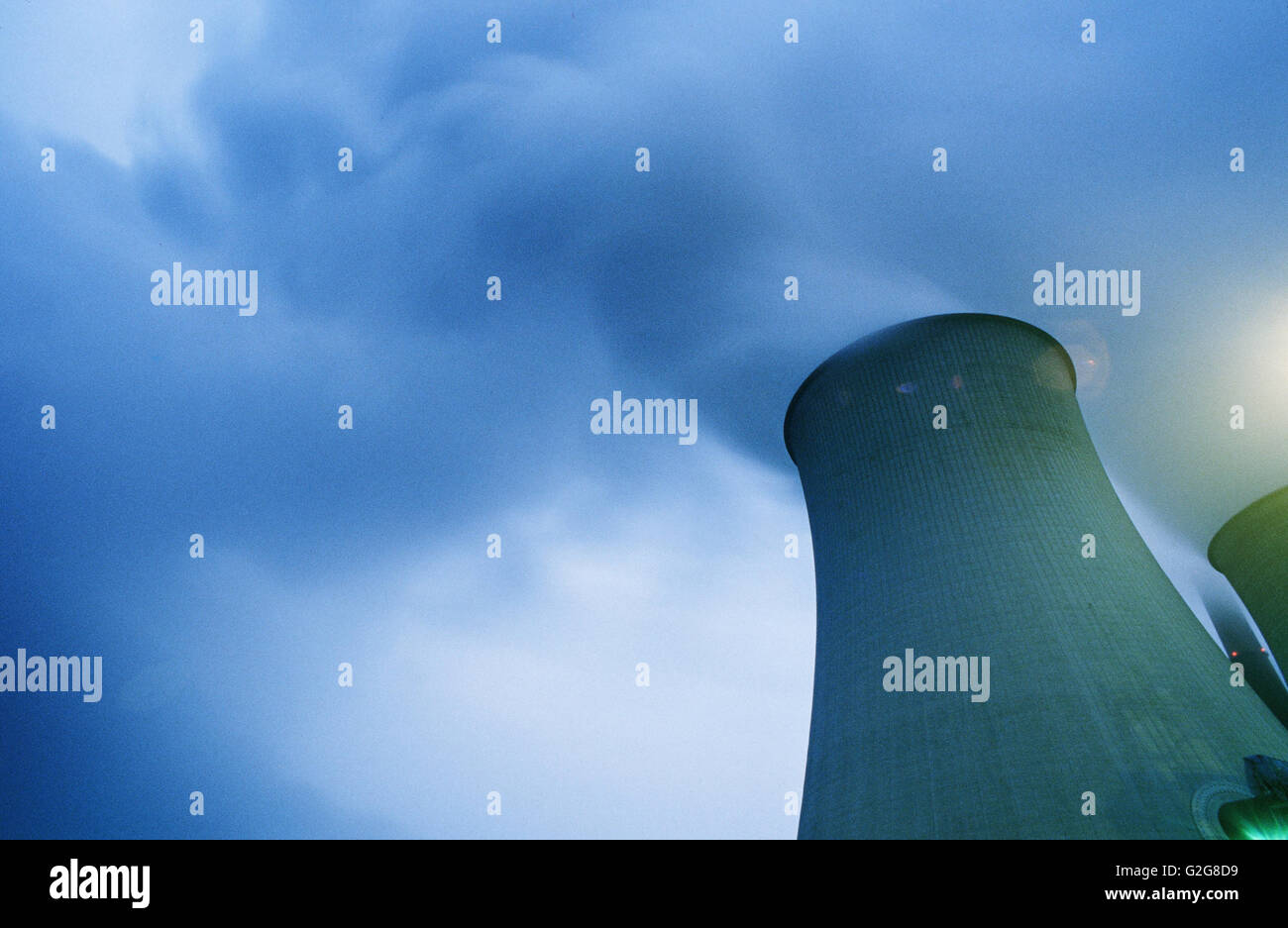 Germany - Westphalia. Power plant chimney smoke Stock Photo
