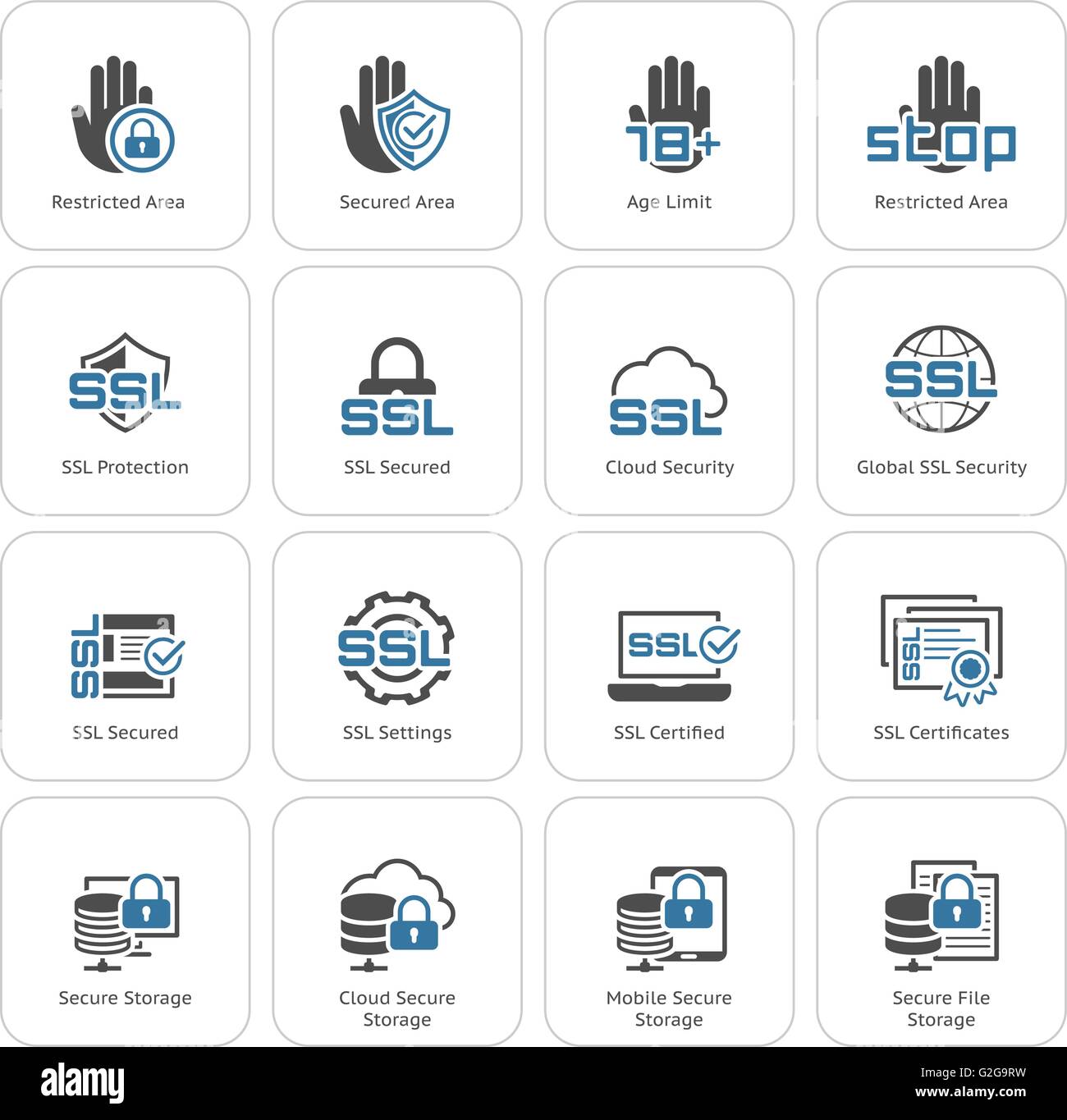 Flat Design Security and Protection Icons Set Stock Vector Image & Art ...
