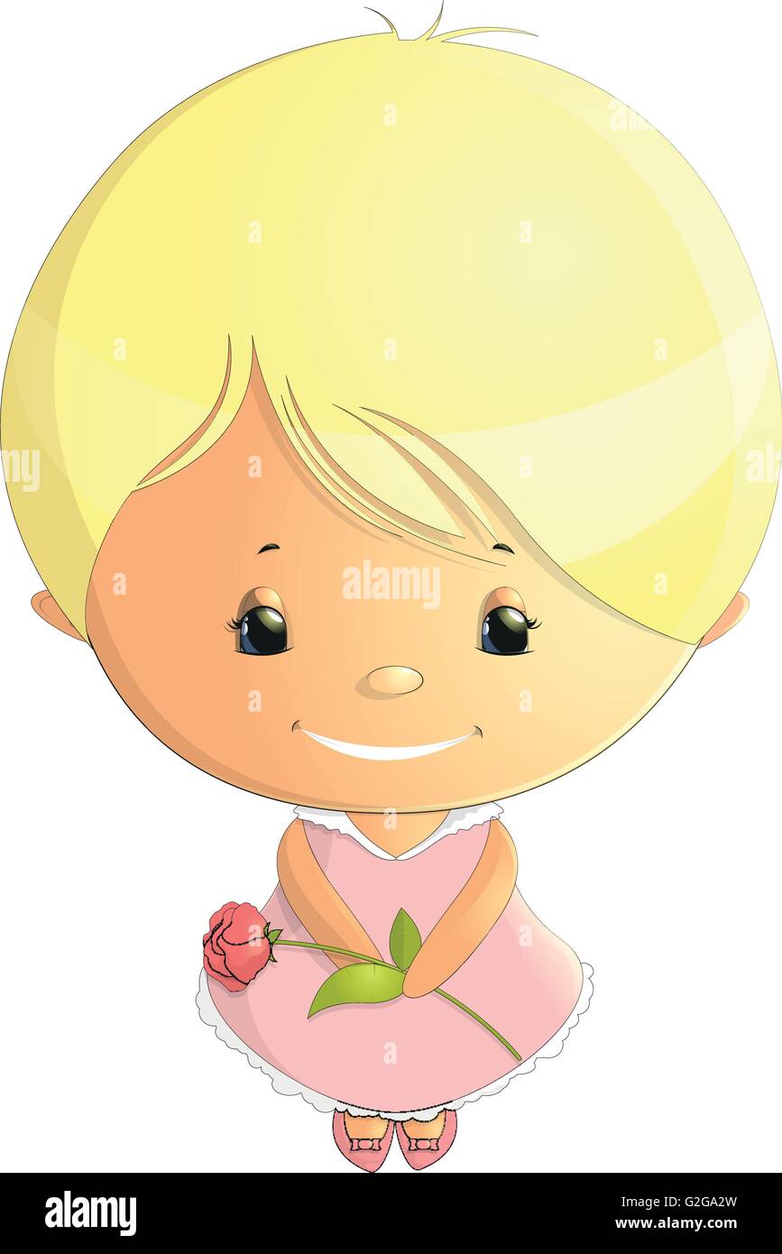girl in a pink dress Stock Vector Image & Art - Alamy