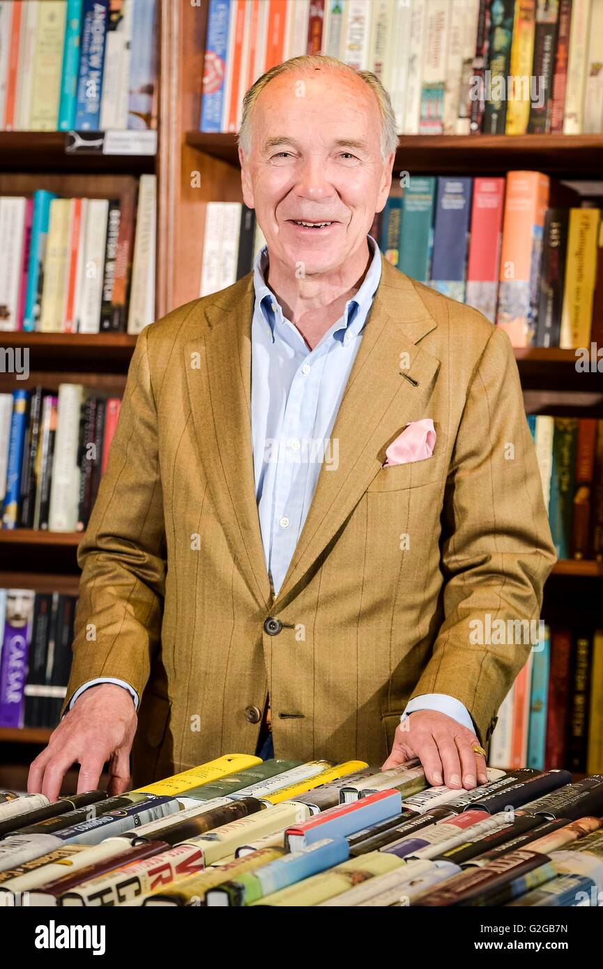 Robert Hiscox in his White Horse Bookshop in Marlborough, Wiltshire, as the city grandee has launched a blistering attack on David Cameron's campaign to remain in the EU, dubbing it 'corrupt' and accusing the Treasury of disseminating 'illegal propaganda'. Stock Photo