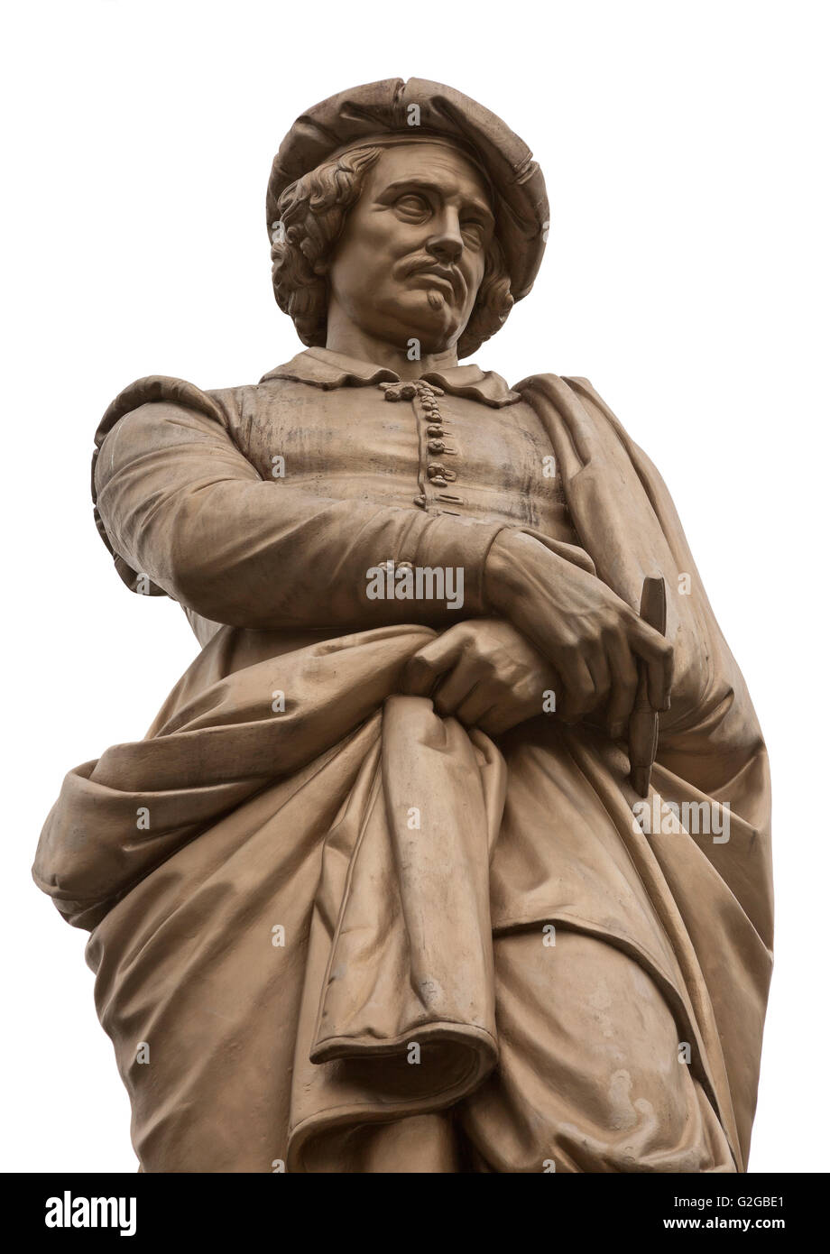 Statue of Rembrandt, among the company of shooters statues, Rembrandt Square, Amsterdam Stock Photo