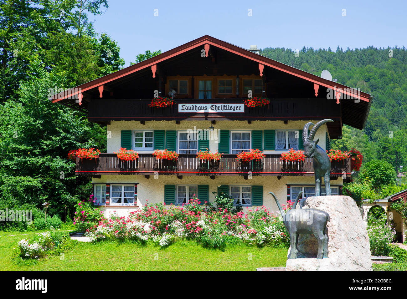 Landhaus Christlieger, guesthouse, Königssee, Berchtesgadener Land District, Upper Bavaria, Bavaria, Germany Stock Photo