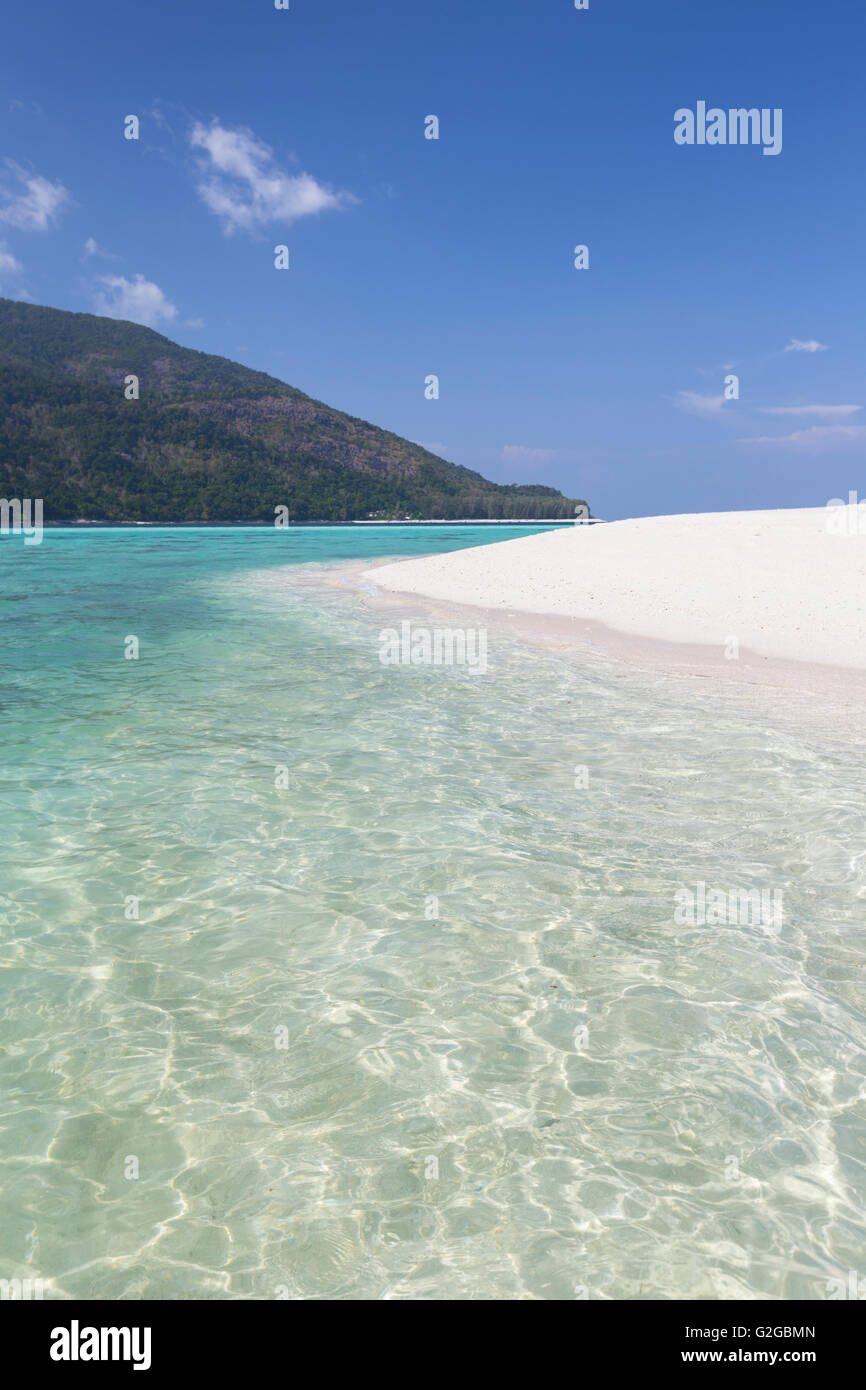 Turquoise water and white beach at Ko Lipe island, Thailand Stock Photo