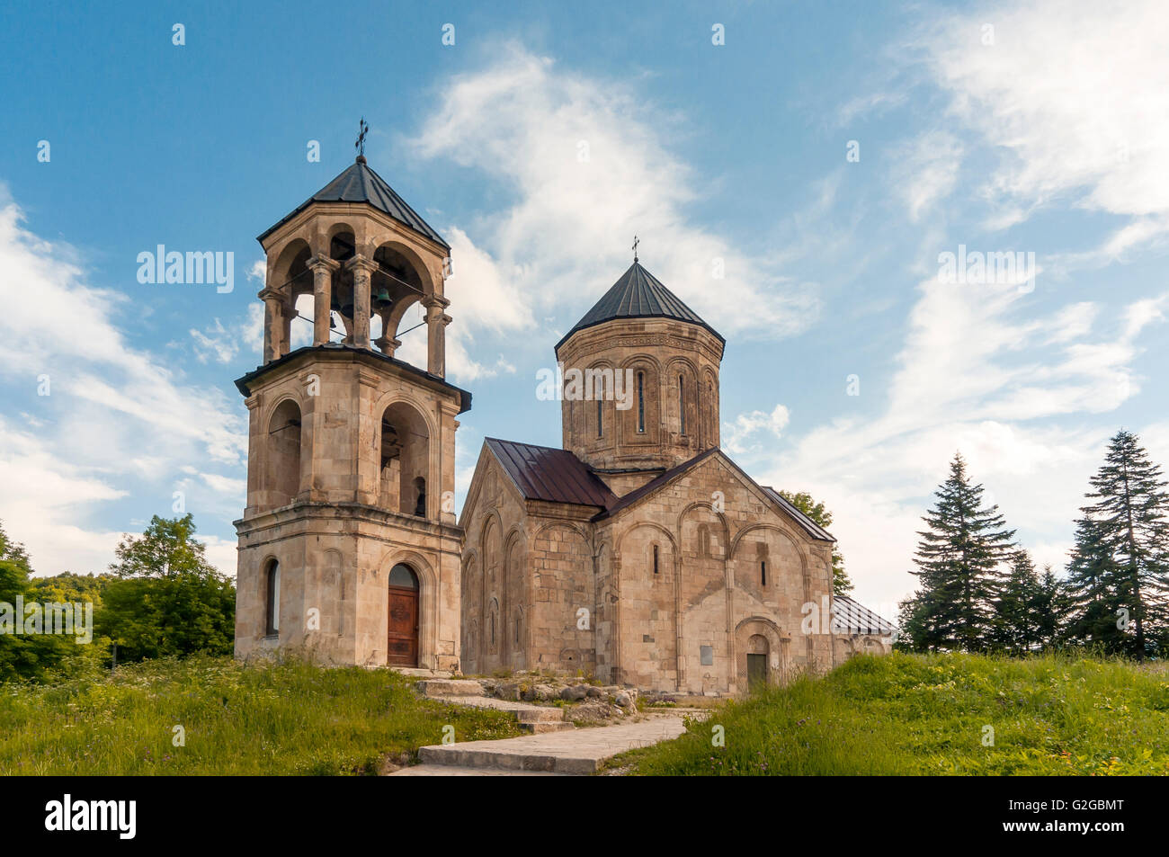 Nikortsminda Cathedral, Georgian Orthodox church, Nikortsminda, Racha-Lechkhumi and Kvemo Svaneti region, Georgia Stock Photo