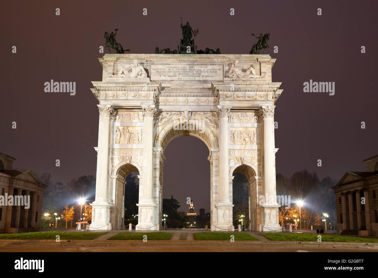 Arco della Pace, triumphal arch, Milan, Lombardy, Italy Stock Photo