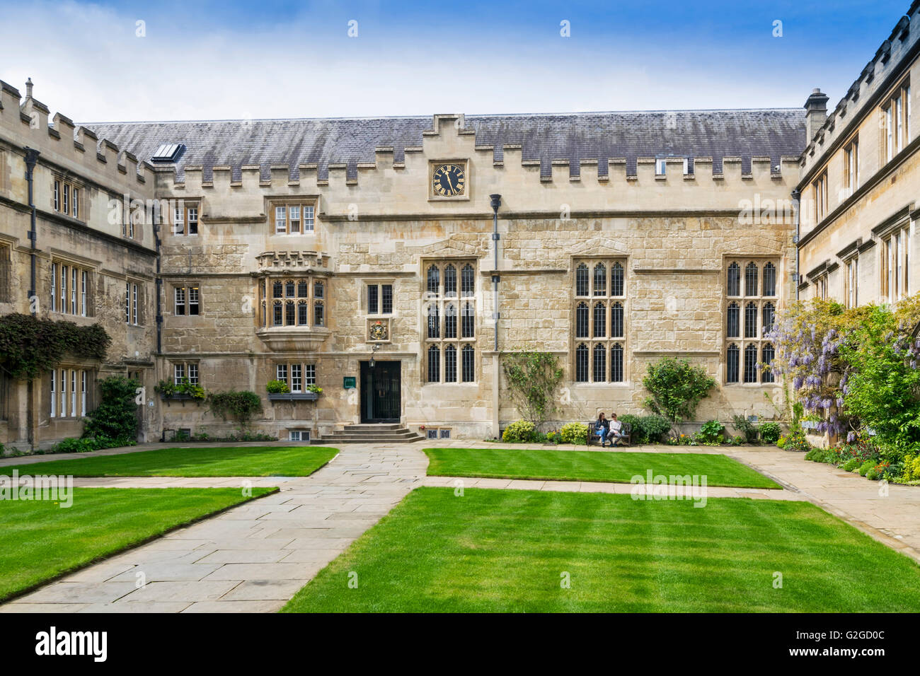 OXFORD CITY THE LAWNS OF JESUS COLLEGE Stock Photo