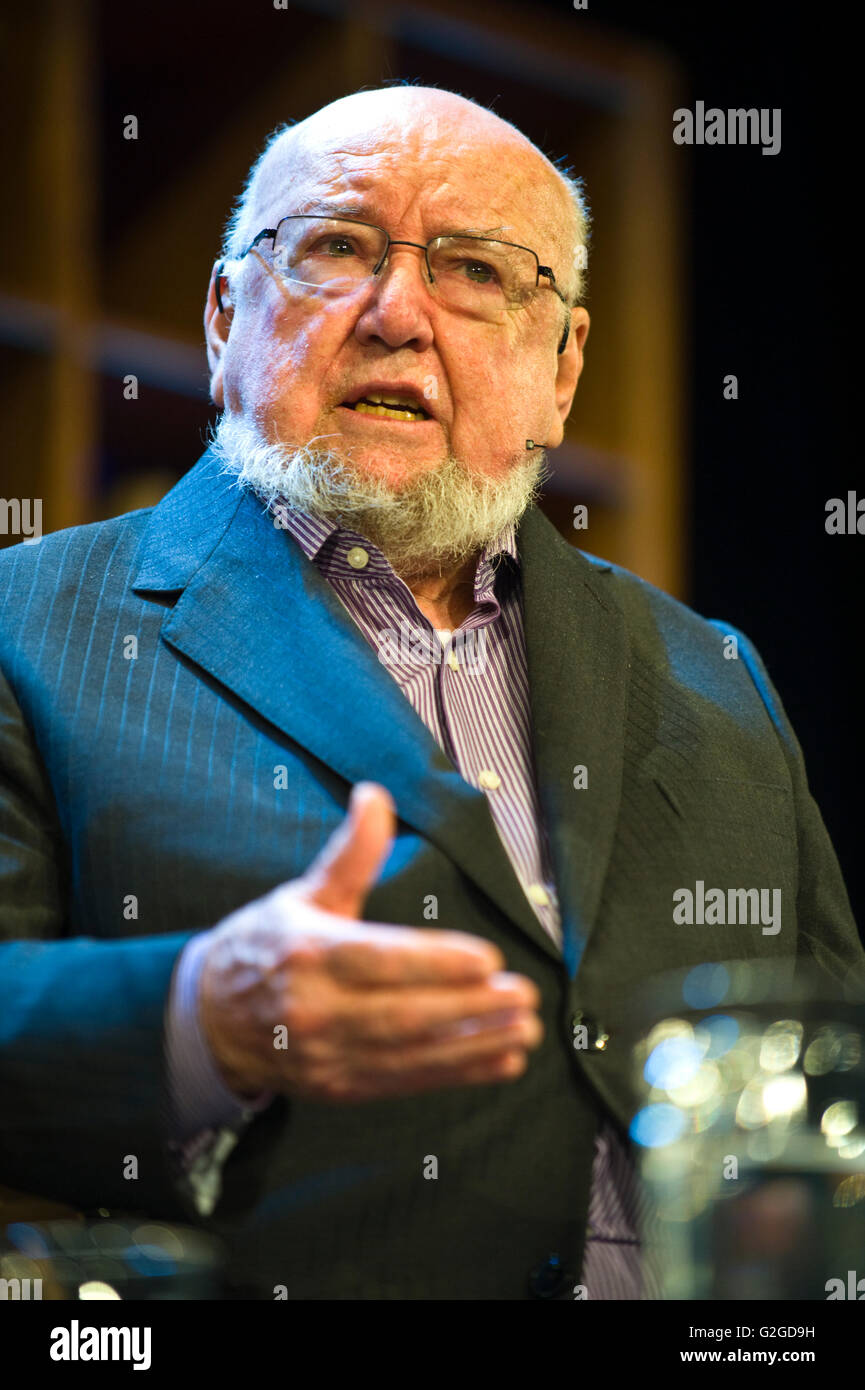Thomas Kenealy Thomas Keneally Australian novelist speaking on stage at Hay Festival ...