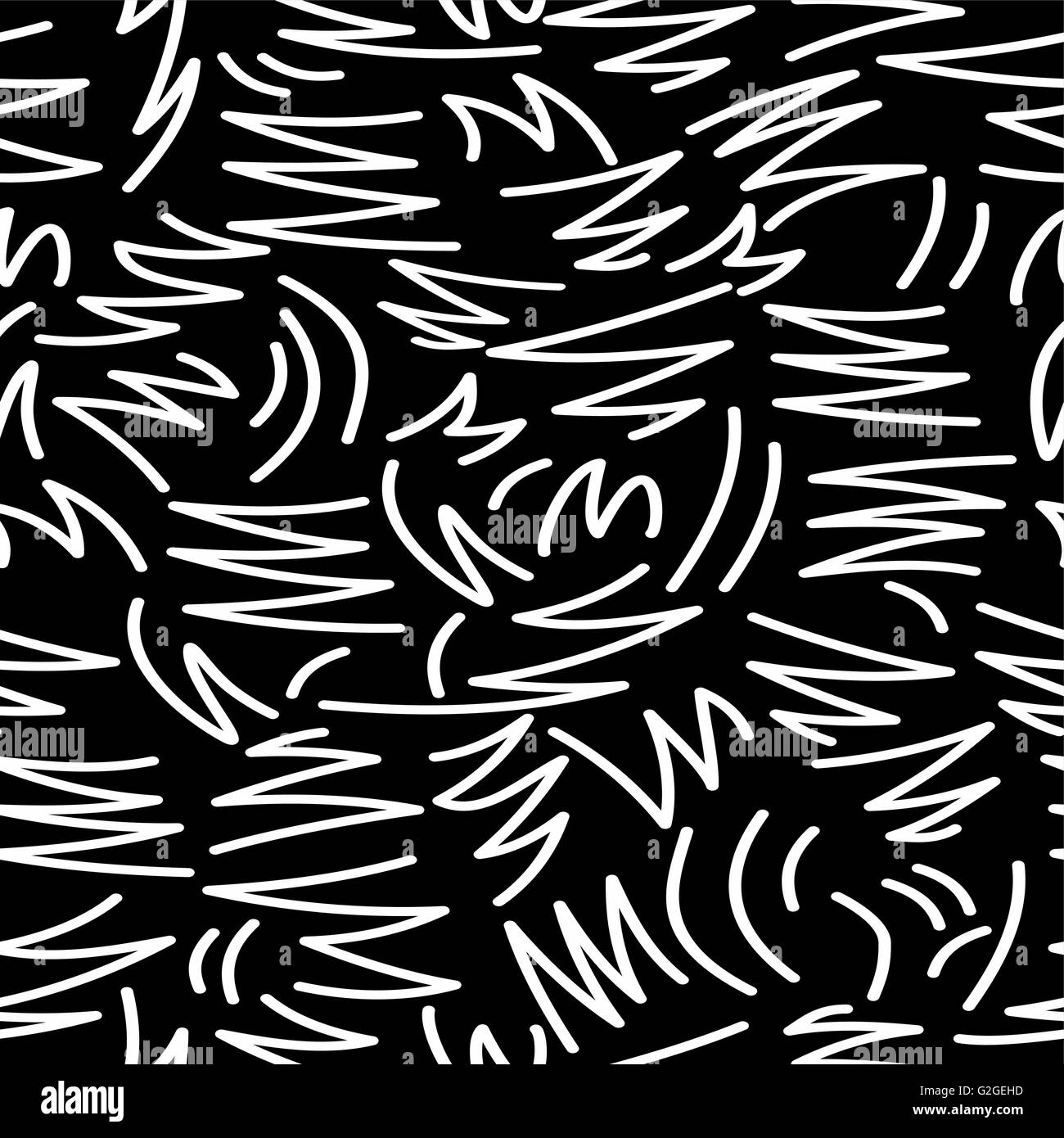 Black and white seamless pattern with zig zag doodle shapes in 80s ...