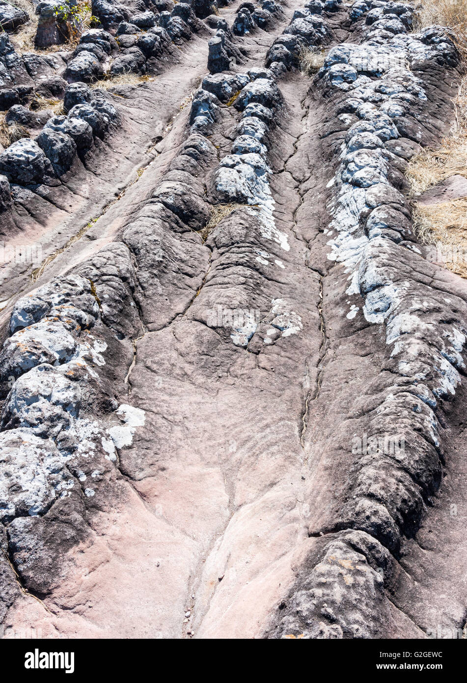 Curve stone groove from the erosion rock on the high mountain,Thailand