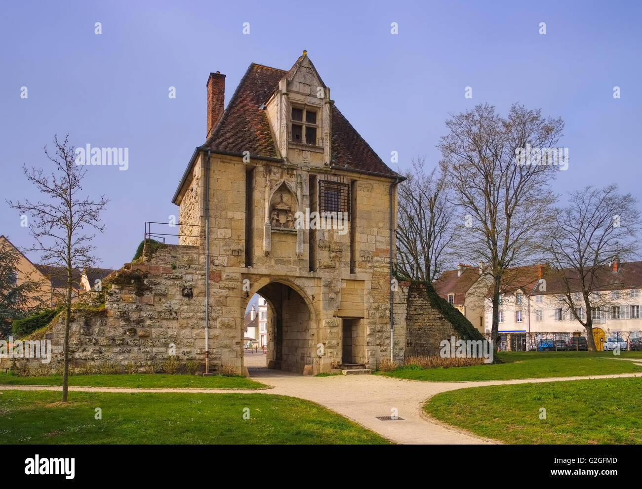 Auxonne Stadttor in Burgund, Frankreich - Auxonne town gate in Burgundy, France Stock Photo