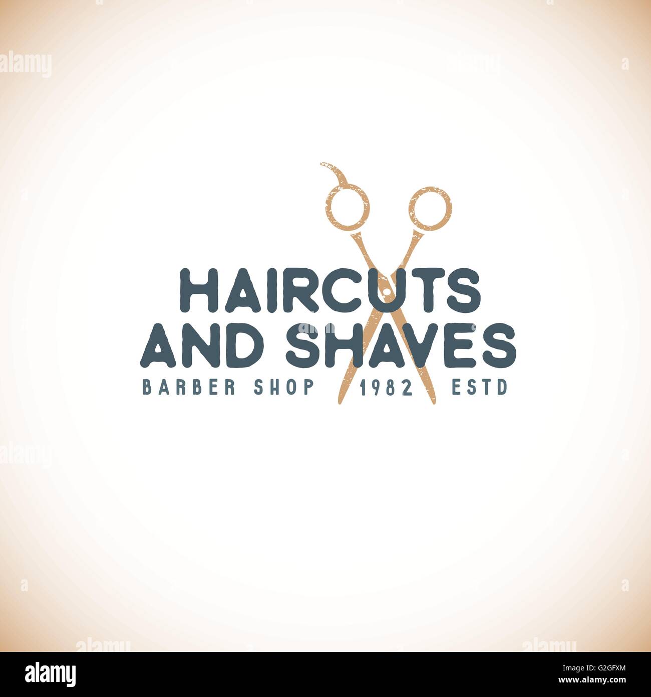 vector colored vintage barber shop hairdresser logo with scissors