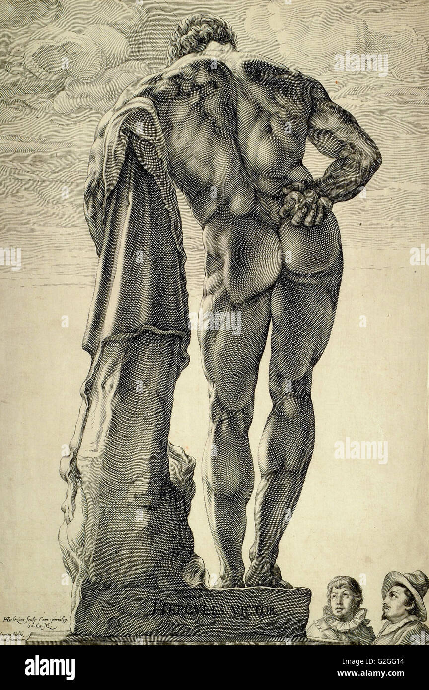Hendrick Goltzius - Farnese Hercules - Museum Boijmans Van Beuningen - Rotterdam Stock Photo