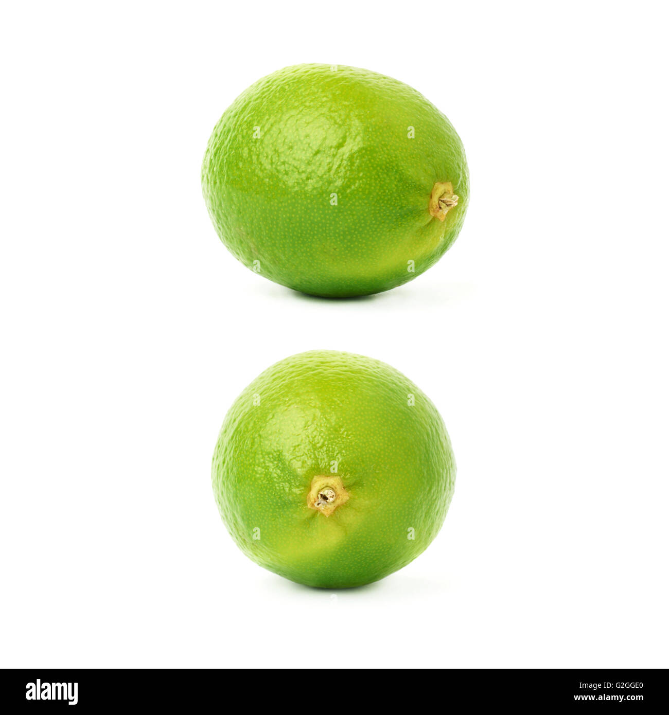Set of two single limes in different compositions and foreshortenings ...
