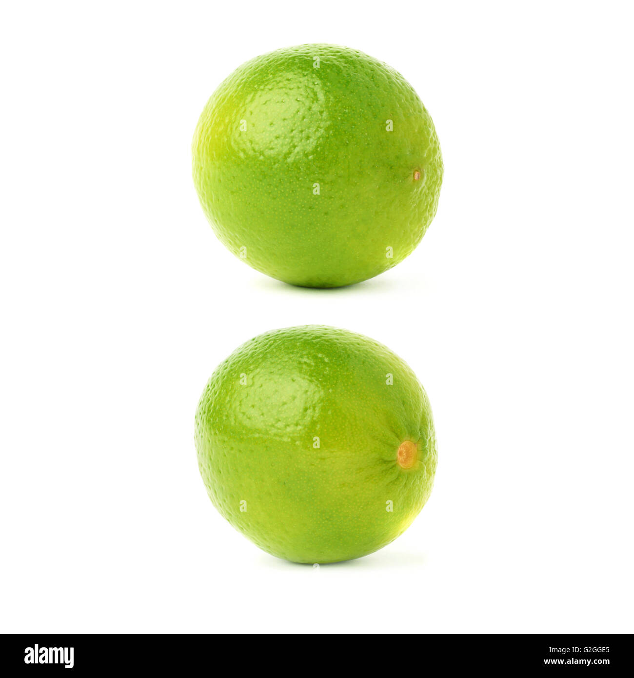 Set of two single limes in different compositions and foreshortenings ...