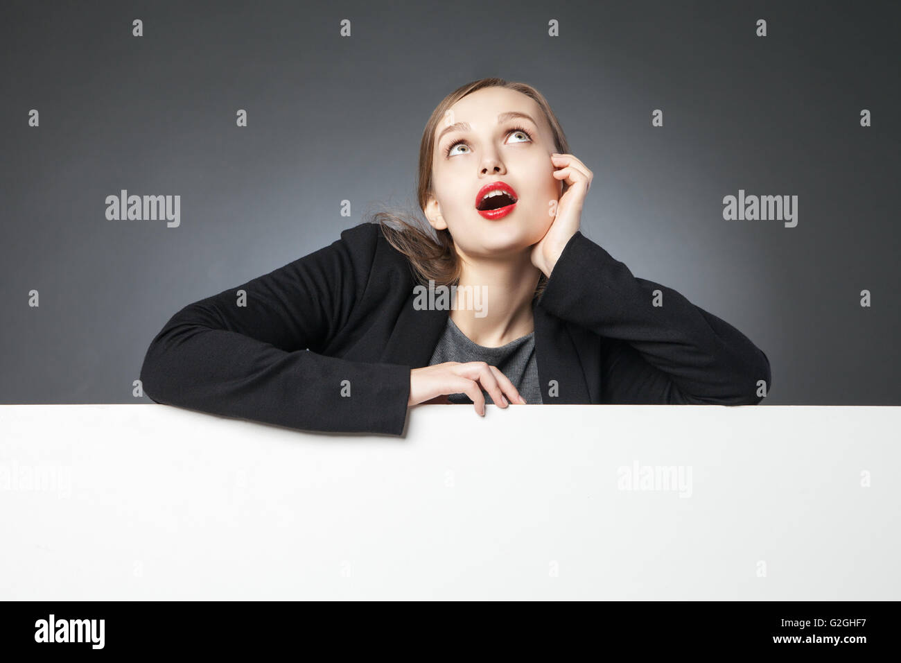 Shot beautiful astonished young hi-res stock photography and images - Alamy