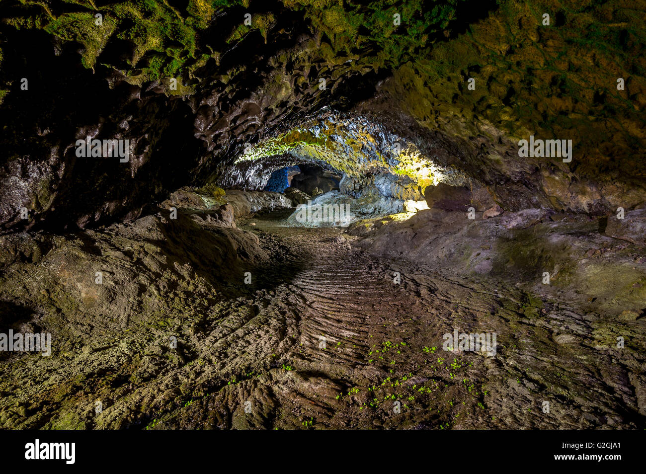Volcanic cave in Sao Vicence, Madeira island Stock Photo