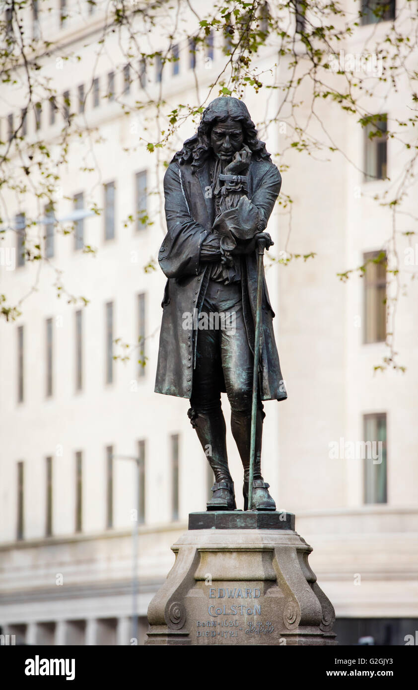 Bronze statue of Edward Colston 1636 1721 Bristol city centre