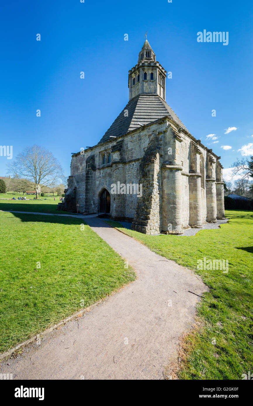 The Abbot's kitchen in the grounds of Glastonbury Abbey in Somerset UK Stock Photo